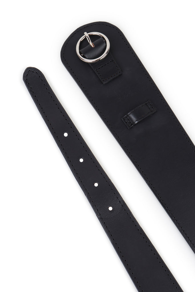 Black upcycled leather belt | JULAHAS