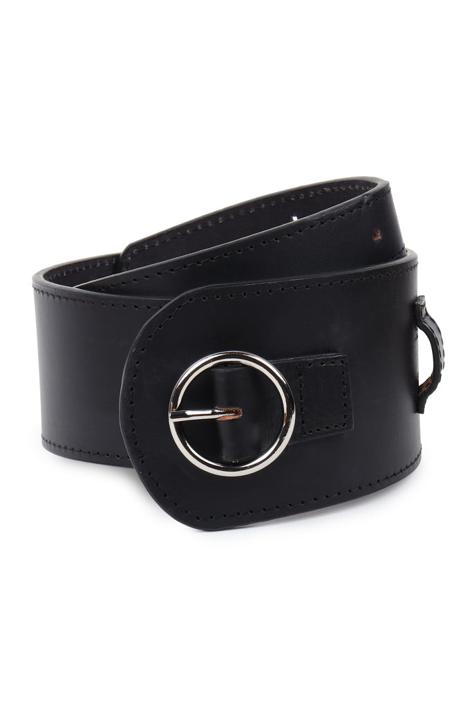 Black upcycled leather belt | JULAHAS