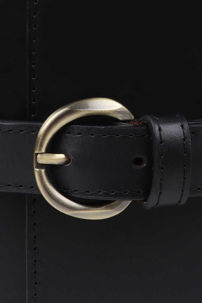 Black Upcyled Leather Corset Belt | JULAHAS