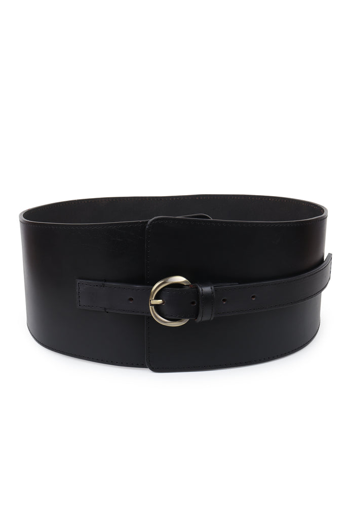 Black Upcyled Leather Corset Belt | JULAHAS