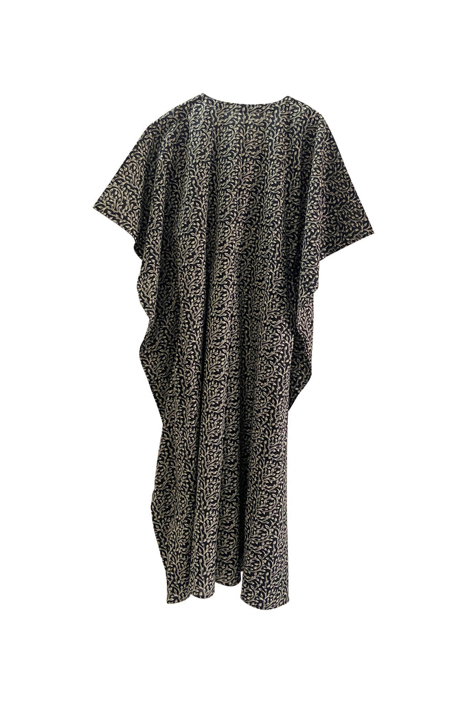 Leaf print cotton kaftan Long | JULAHAS