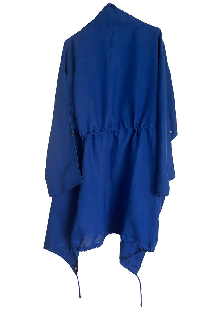 Linen Drawstring Overlay Cobalt Blue | JULAHAS