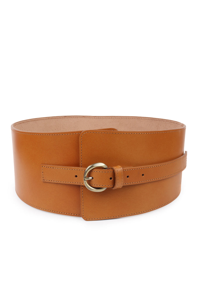 Camel Upcyled Leather Corset Belt | JULAHAS