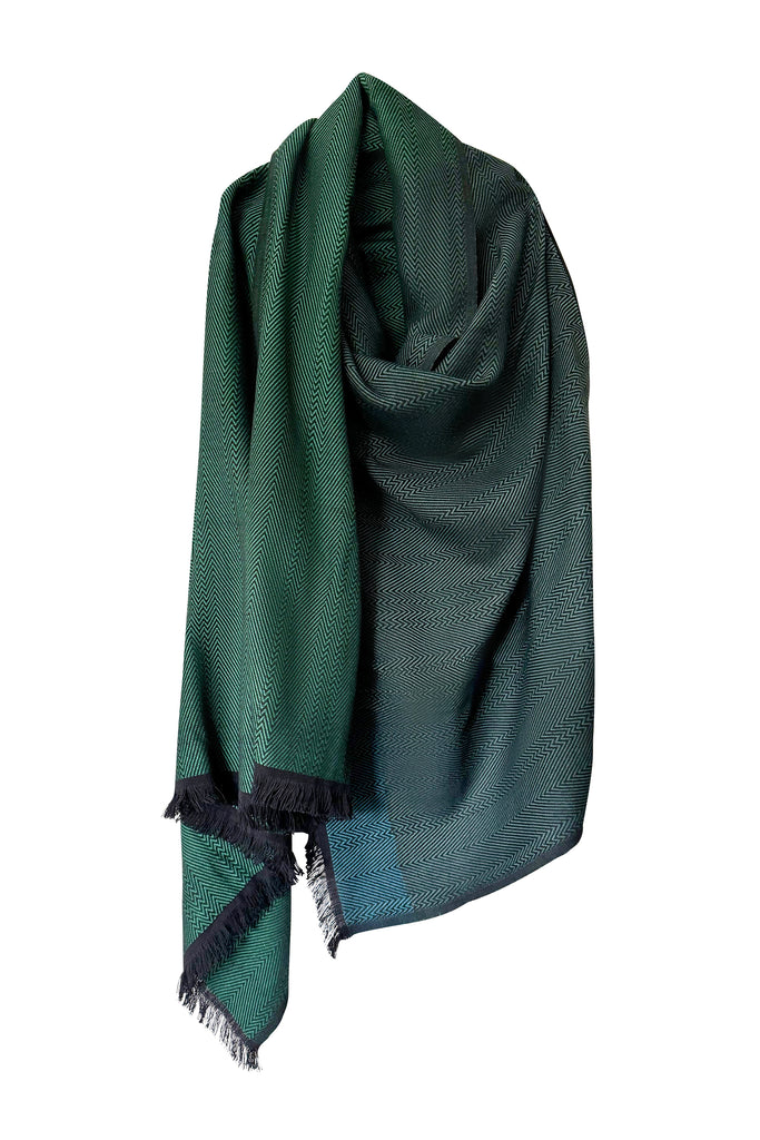 Handmade Cotton Cape in shades of green | JULAHAS