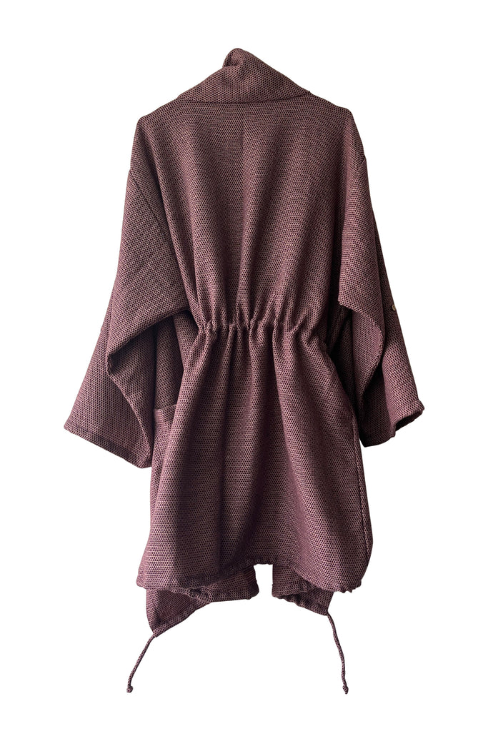 Dusty Pink Wool Overlay with drawstrings and pockets | JULAHAS