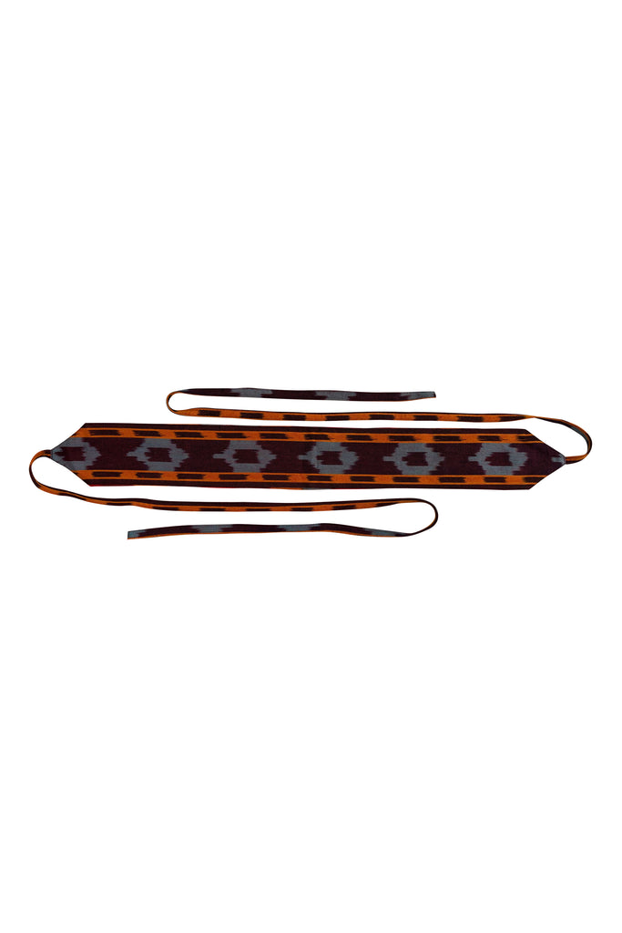 Cotton Ikat fabric obi wrap belt | JULAHAS