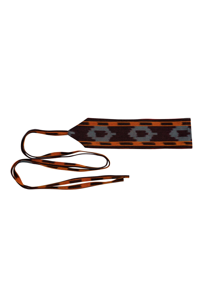 Cotton Ikat fabric obi wrap belt | JULAHAS