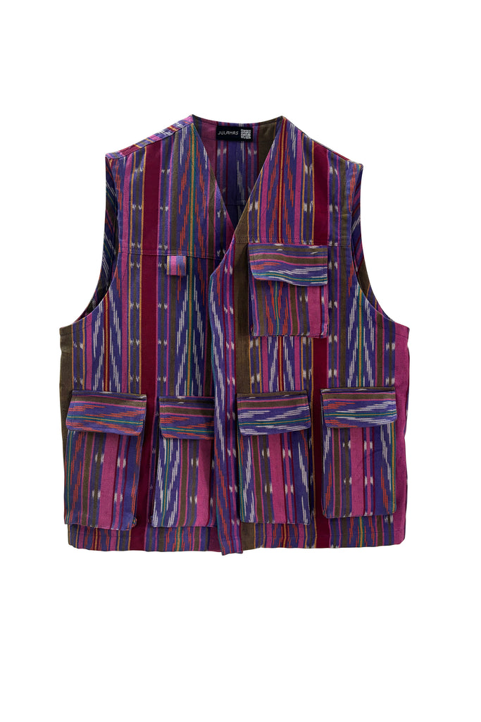 Ikat Cotton Utility Vest | JULAHAS
