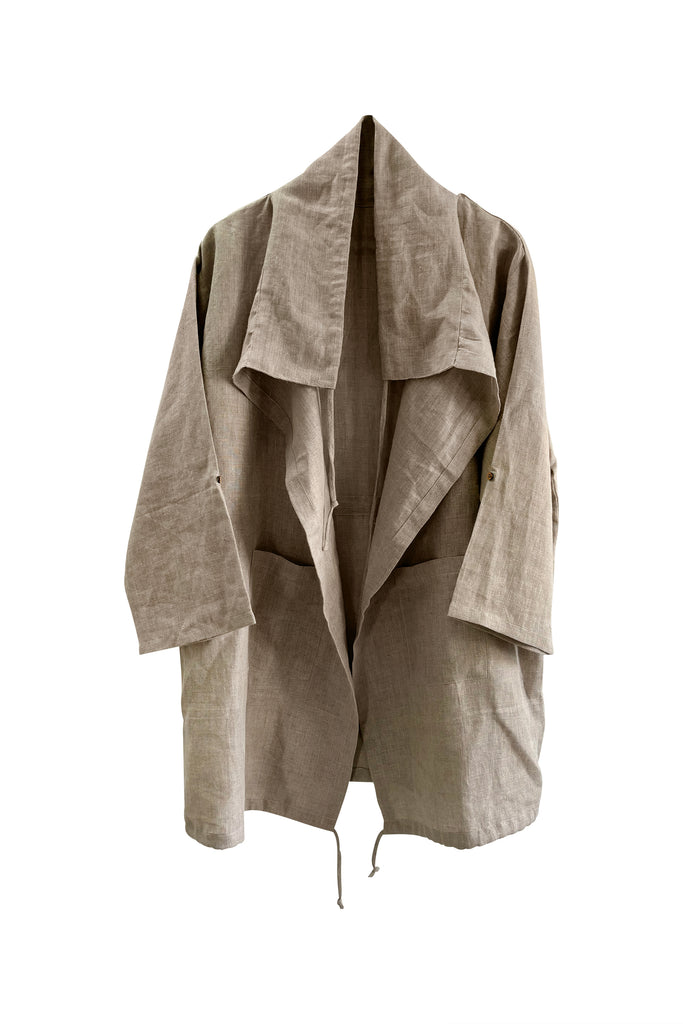 Linen overlay with drawstrings and buttons | JULAHAS