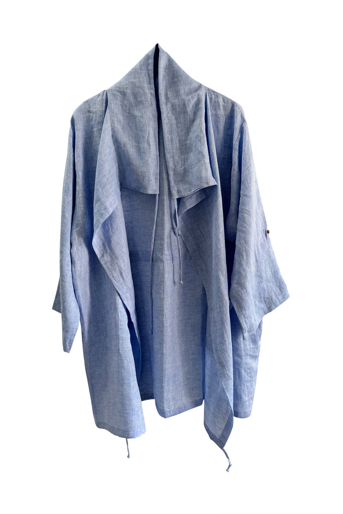 Linen overlay with drawstrings and buttons | JULAHAS