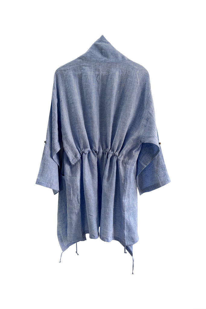 Linen overlay with drawstrings and buttons | JULAHAS