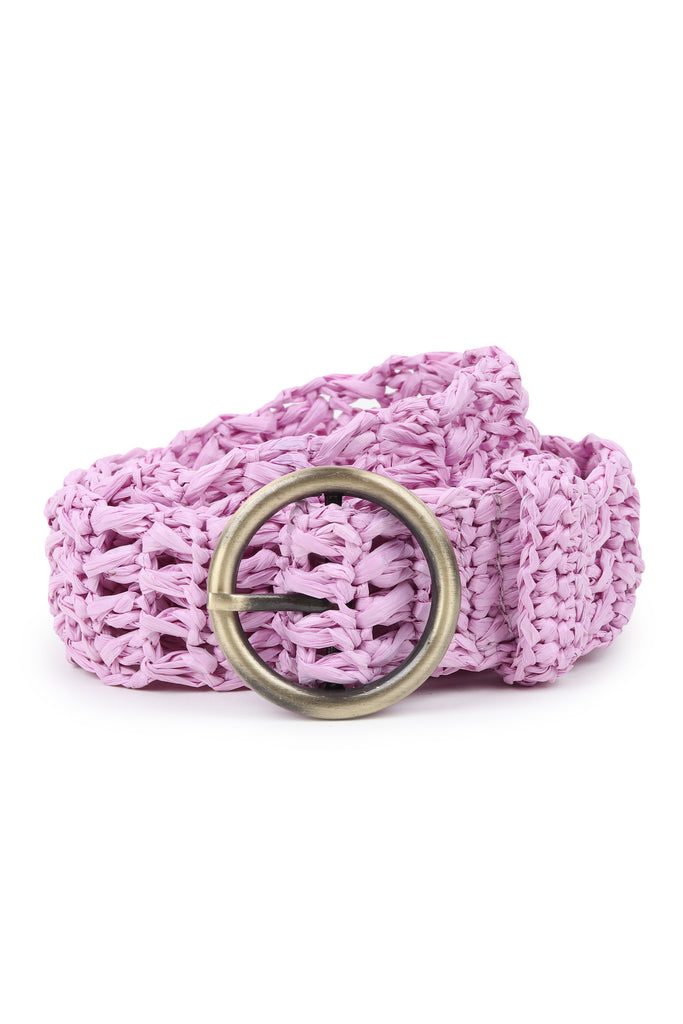 Lilac free size raffia belt | JULAHAS