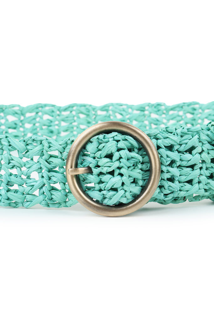 Mint Raffia Belt free size | JULAHAS