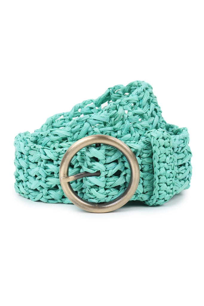 Mint Raffia Belt free size | JULAHAS