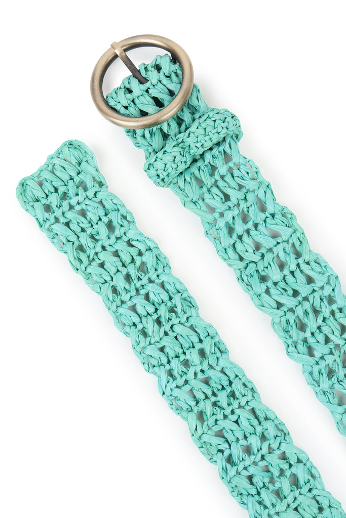 Mint Raffia Belt free size | JULAHAS