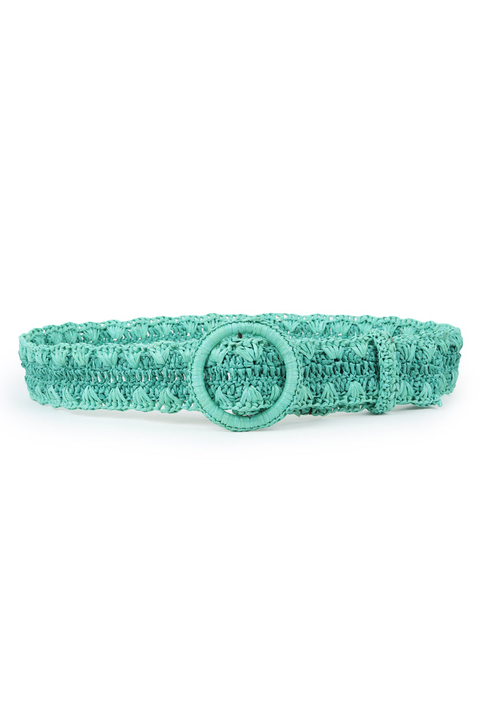 Mint Green Raffia belt | JULAHAS