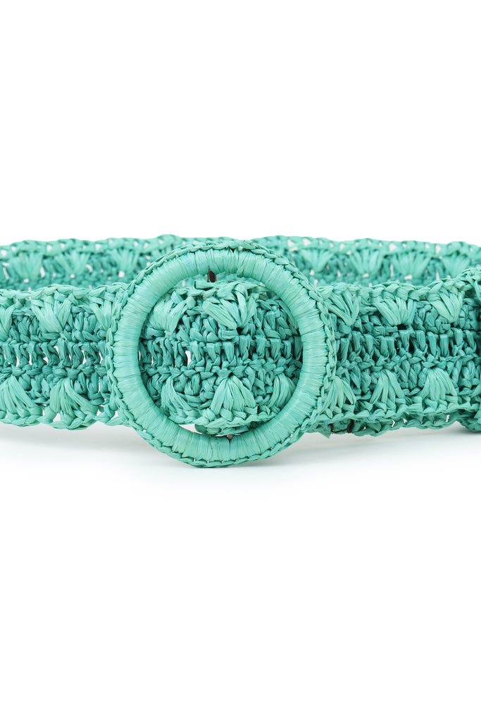 Mint Green Raffia belt | JULAHAS
