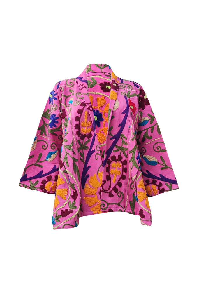 Suzani Kediya jacket pink | JULAHAS
