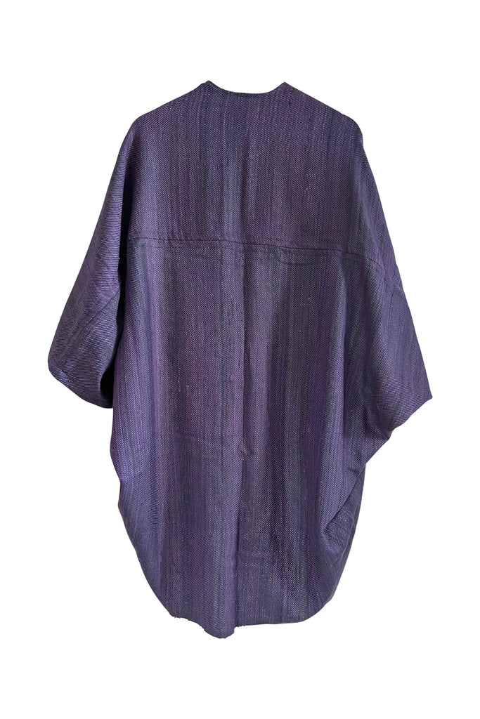 Imperfect wool silk kimono purple