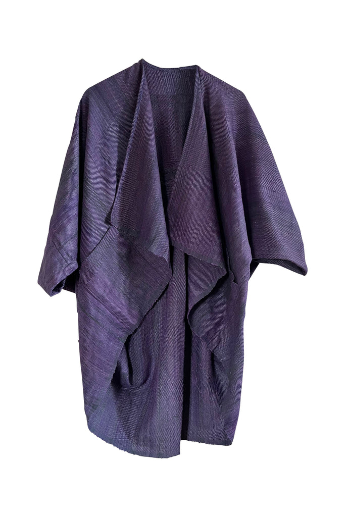 Imperfect wool silk kimono purple