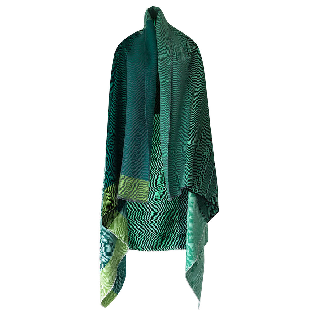 JULAHAS handwoven soft Mint Green Cotton Cape